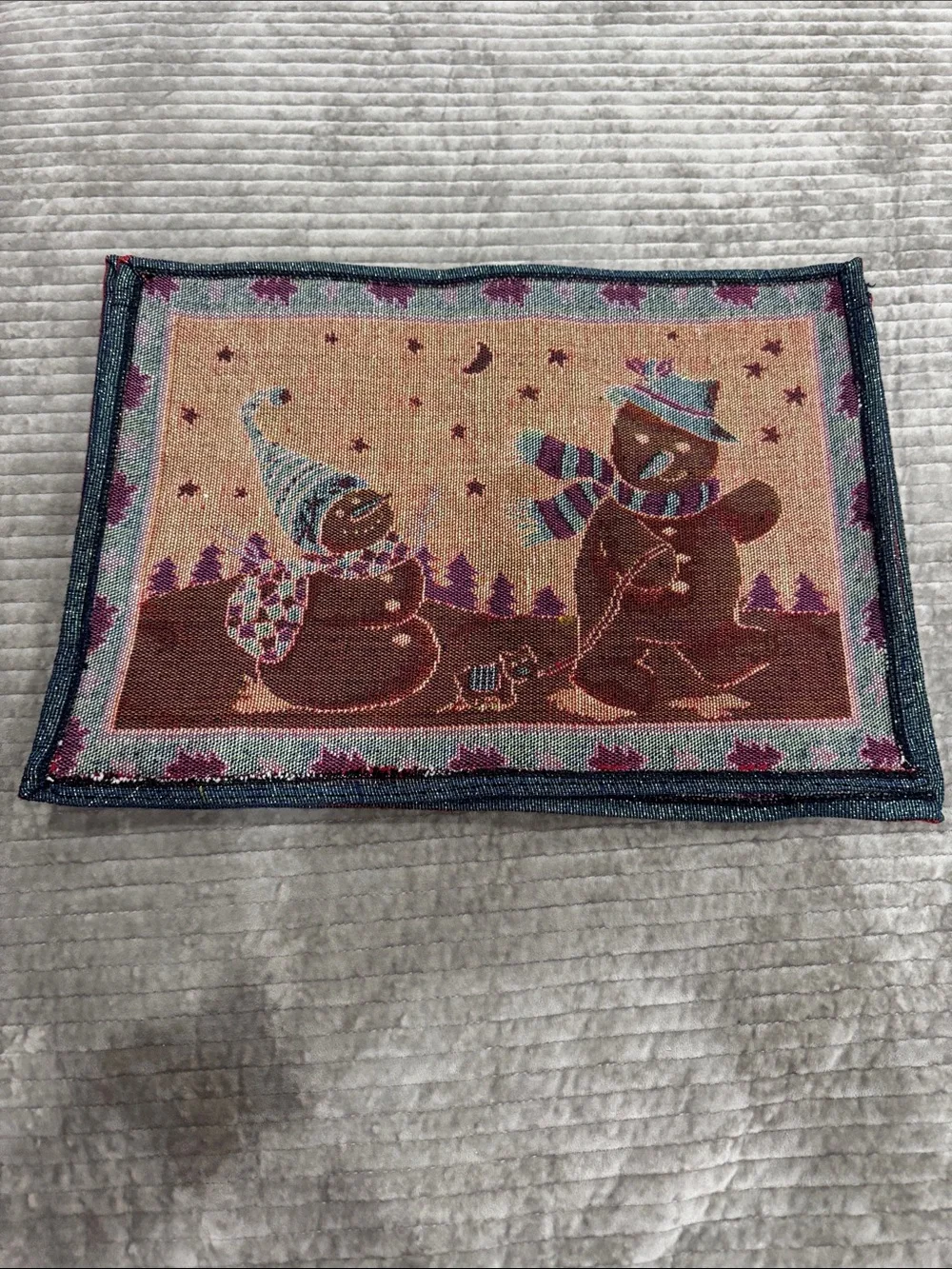 Holiday Snowman Sparkle Tapestry Placemat Set of 4